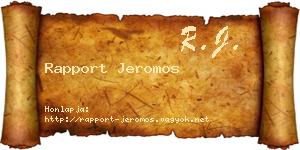 Rapport Jeromos névjegykártya